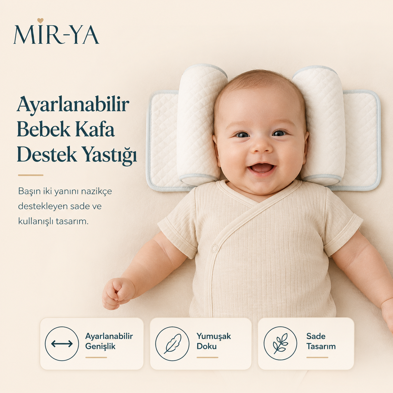 MİR-YA Ayarlanabilir Bebek Kafa Destek Yastığı