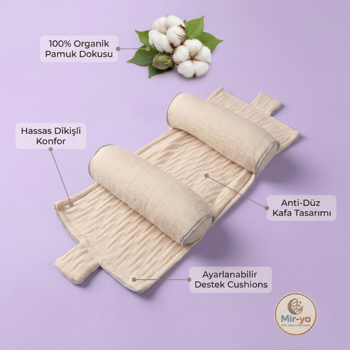 MİR-YA Ayarlanabilir Bebek Kafa Destek Yastığı